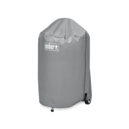 This lightweight yet durable cover is easy to pull on and off your Weber kettle barbecue. Its fastening straps keep it from blowing away, and its water resistant material helps to maintain a clean, sleek surface.