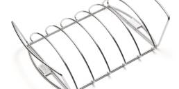 The heavy gauge, nickel plated steel rib rack allows you to stand ribs, chops and chicken pieces in an upright position.